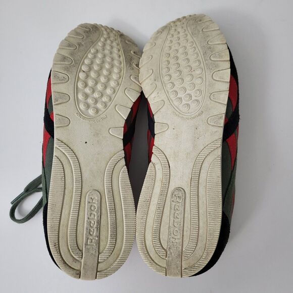 REEBOK Classic Sneakers Womens 8 Green Red Suede Canvas Low Profile - Picture 6 of 10